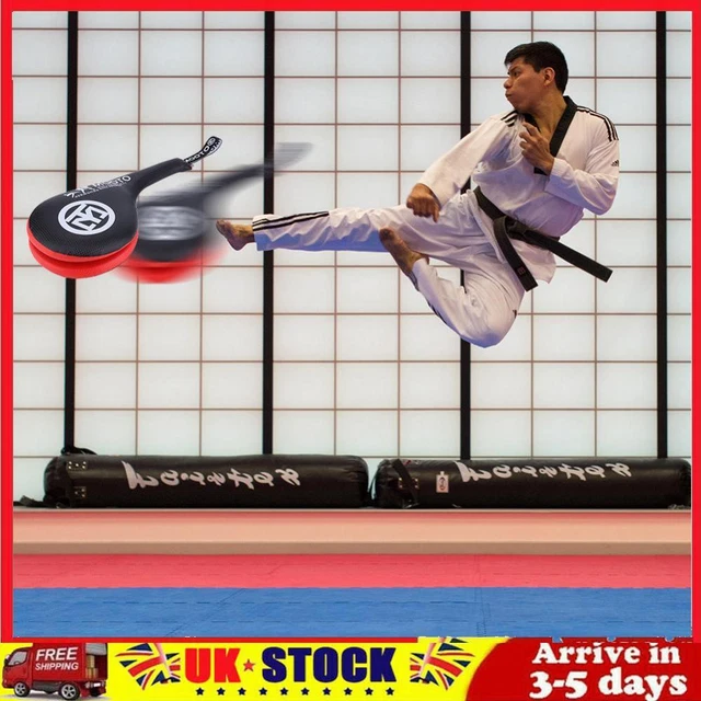 Kids Taekwondo PU Rebound Sponge Double Kick Pad Target for Trainig (Black)