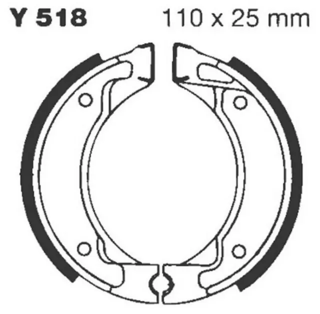 Bremsbacken f. Trommelbremse m. Federn Y518G Grooved f. Yamaha DT 50 R 3MN 89-97 2