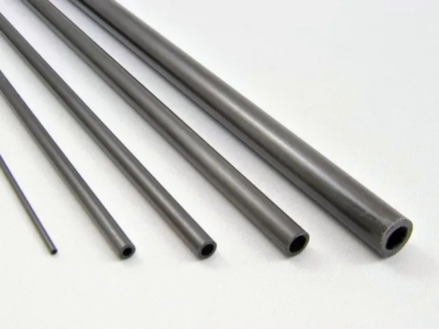 5x 3mm OD x 2mm ID x 1000mm Pultruded Carbon Fibre Tubes (T3)