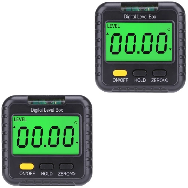 2 Pieces Angle Finder Level Angle Meter Spirit Level Digital Angle Gauge Mini