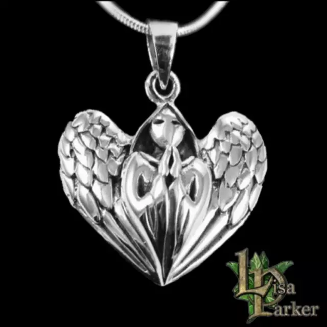 LISA PARKER PRAYING ANGEL PENDANT STERLING SILVER 925 Guardian Protection Heart