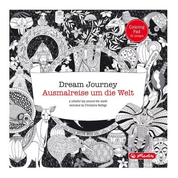 Herlitz Malblock Malbuch Erwachsene Ausmalreise um die Welt Dream Journey Neu