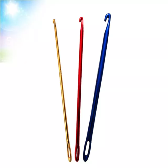 3 Pcs/Set Crochet Hook with Eye Knitting Sewing Needles Kits Weave Yarn Sweater