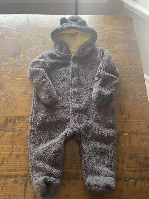 Baby Boy Gray Snowsuit Size 6 months