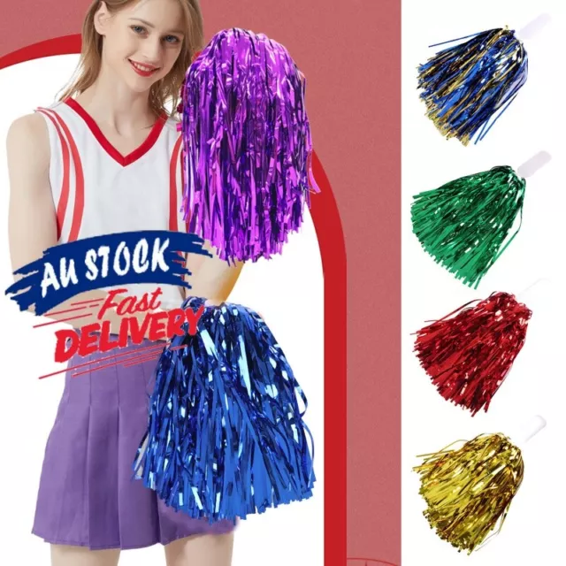 1xPom Poms Cheerleader Cheer Leader Handheld Glee Costume Dance Party Pom Pom