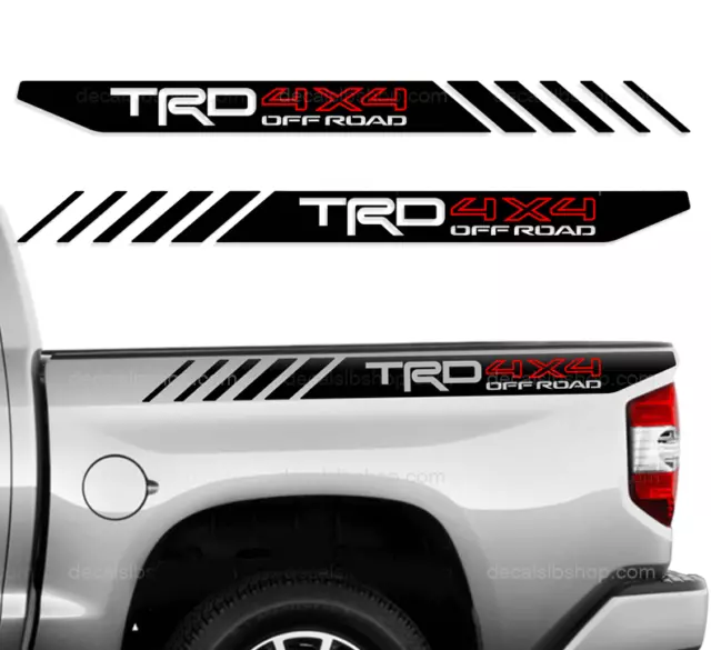 TRD 4X4 Off Road Decals Tundra Tacoma Truck Stripes Fit Toyota Graphic TRD/Red