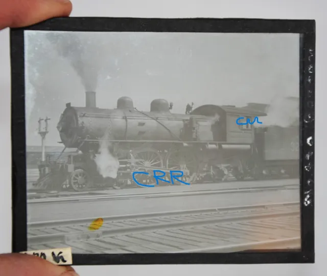 Steam Locomotive Glass Negative 1905-1920 North Railroad Train Engine