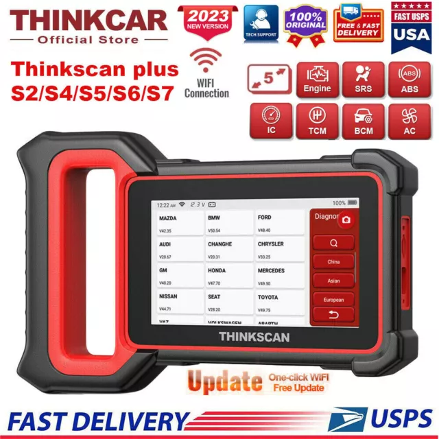 Thinkscan Plus OBD2 Scanner Code Reader ABS SAS SRS ECM BCM System Diagnostic US