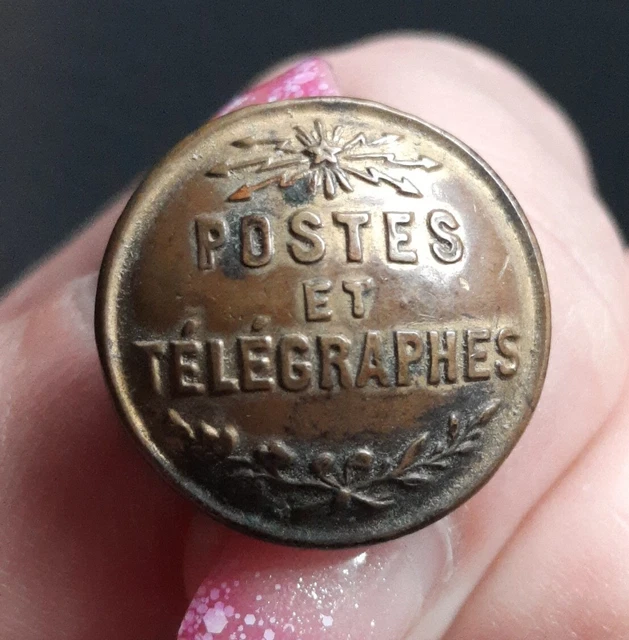 22 ANCIEN BOUTON Postes Telegraphes Cuirasse Aigle Militaire Us Ancre
