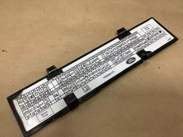 Range Rover 4.4L L322 Hse 2003-2005 Spare Fuse Box Cover Panel Trim  Factory
