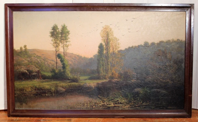 Grand Tableau Huile Sur Toile – Fait Main – Thème Nature – Multicolore