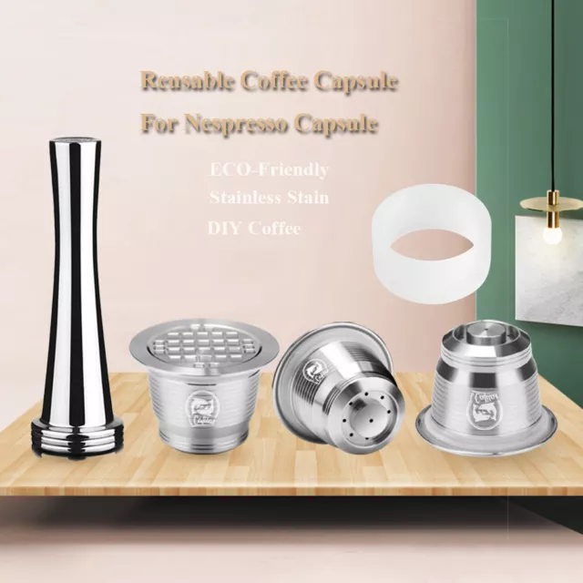 For Nespresso Stainless Steel Coffee Capsule Refillable Reusable Espresso Pods
