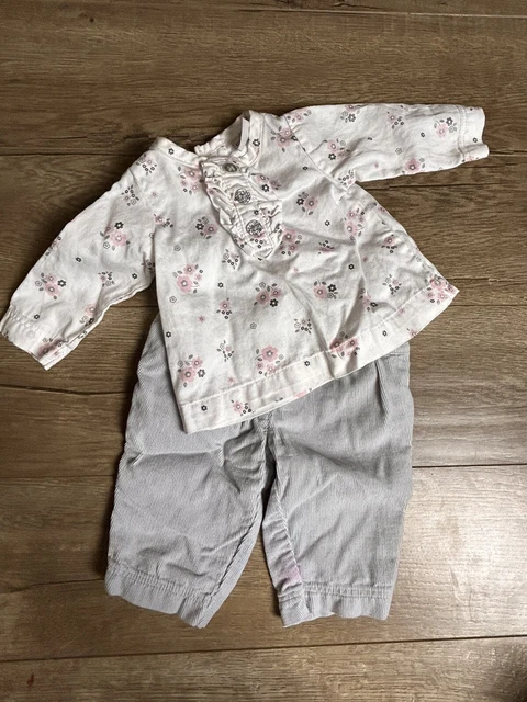 Carters Baby Girl Outfit Newborn Pants And Floral Blouse Buttons