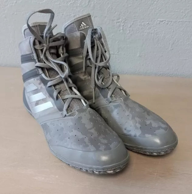 Adidas Impact Grey Camo High Top Wrestling Shoes - Mens Size 10