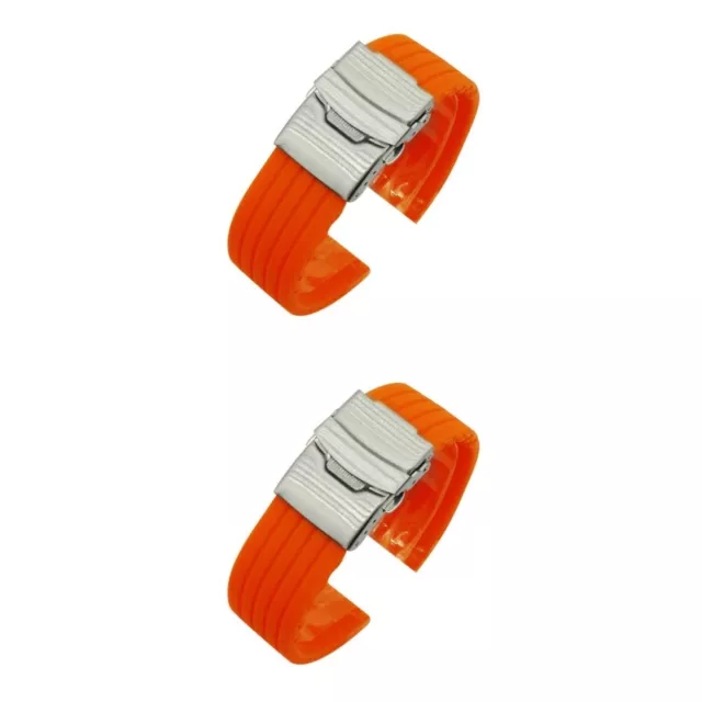 2pcs Universal 20MM Silicone Watch Replacement Band Quick Release Watchband