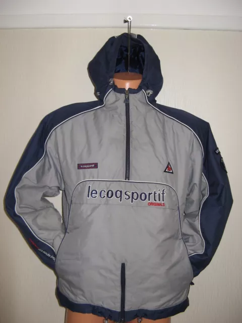 Hardly Worn Boys Grey 1/2 Zip Front Le Coq Sportif Hooded Jacket Age 12-13-14