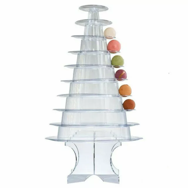 10 Tier Round Macaron Tower Stand Macaron Cake Stand Display Rack Party Decor AU 3