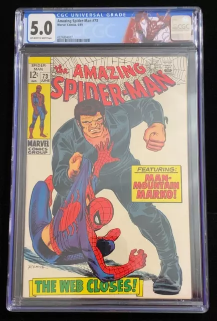 Amazing Spider-Man #73 CGC 5.0 OWW (1969 Marvel) 1st Silvermane & Man Mountain