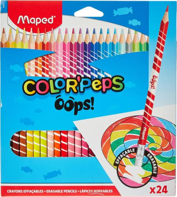Maped Colour Oops Color'Peps-24 Colouring Pencils with Triangular Ergonomic Eras 3