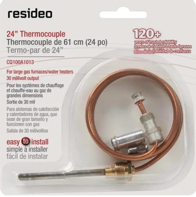 10 Resideo 24 In. 30mV Universal Thermocouple CQ100A1013 Pack of 10 Resideo