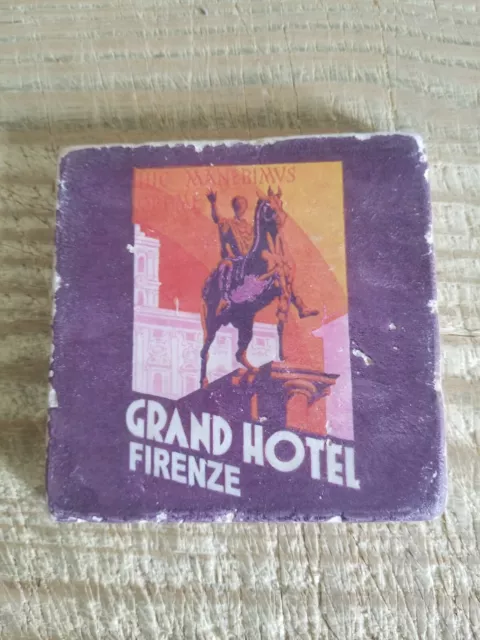 Authentic Vtg Grand Hotel,Firenze Ceramic Coaster.check Photos For Condition