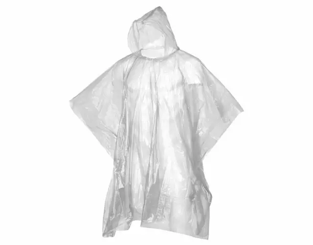 Poncho's Clear | Translucent Adult Emergency Waterproof Rain Hooded Poncho