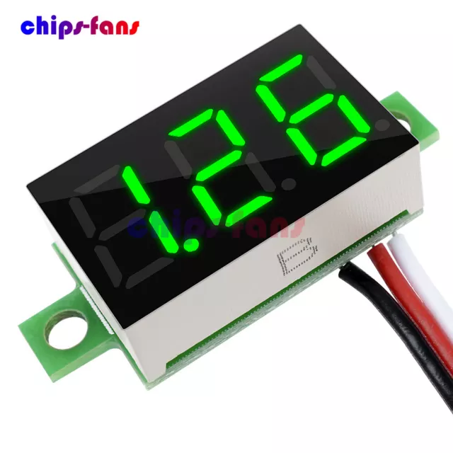 1-10x 0.36 Inch Digital 3-Digital Voltmeter LED DC0-30V Voltage Tester 3-Wire UK 2