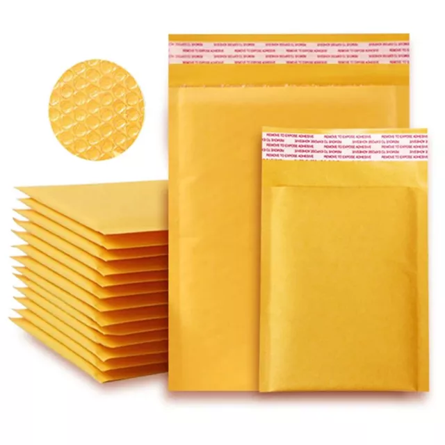 Any Size Kraft Bubble Mailers Shipping Mailing Padded Bags Envelopes Self-Seal