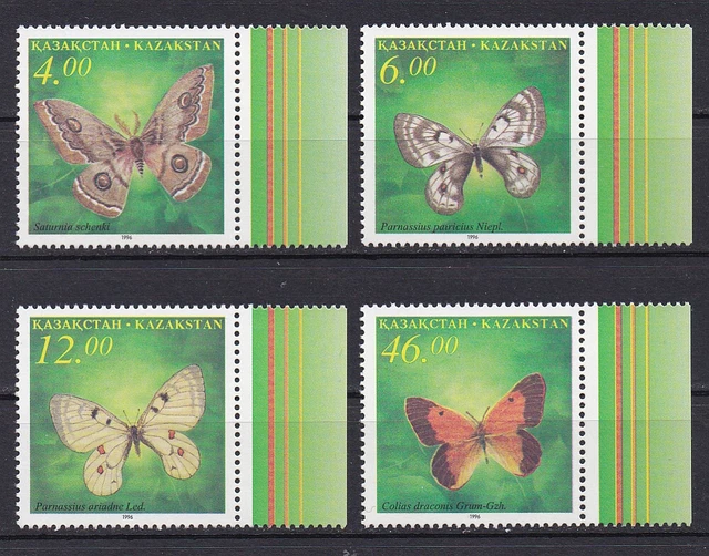 Kasachstan Scmetterlinge, Mi.Nr.139-42, postfrisch   MNH