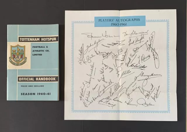 Tottenham Hotspur 1960-61 Official Handbook “Double Season” With Autograph Sheet