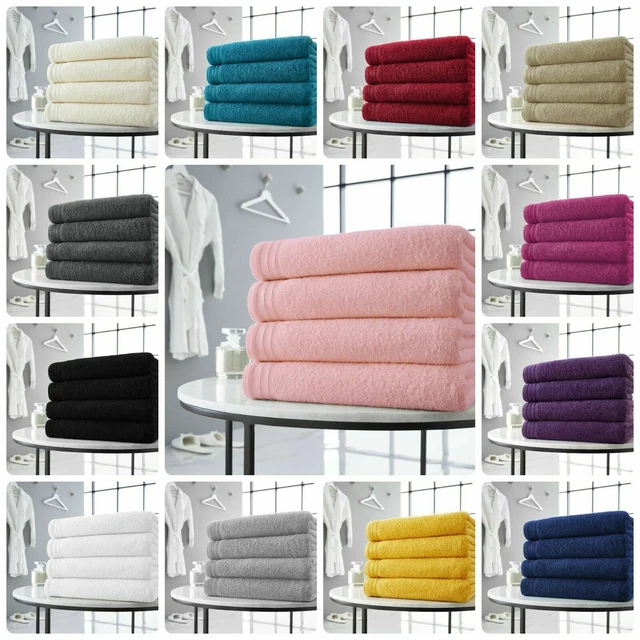 4pk Wilsford Egyptian Cotton Large Bath Sheets Super Soft Extra Absorbent 500GSM