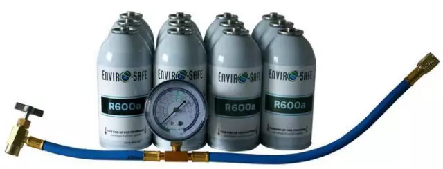 R600, r-600 Refrigerant,  1 case & gauge kit Enviro-Safe #8058