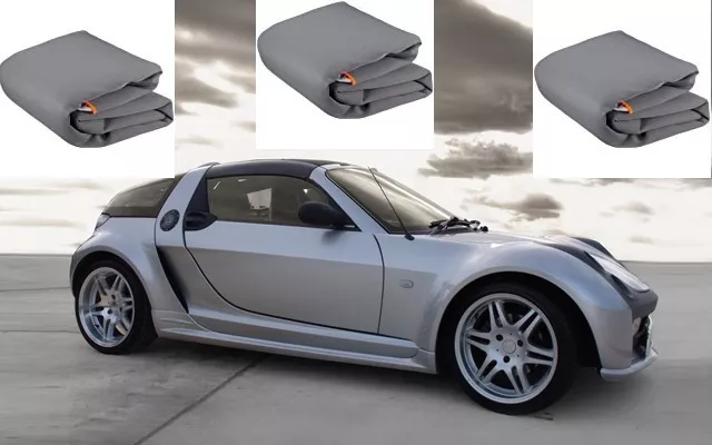 Telo Copriauto Telato Felpato Smart Roadster Brabus Anno 2005 Con Zip Lato Guida