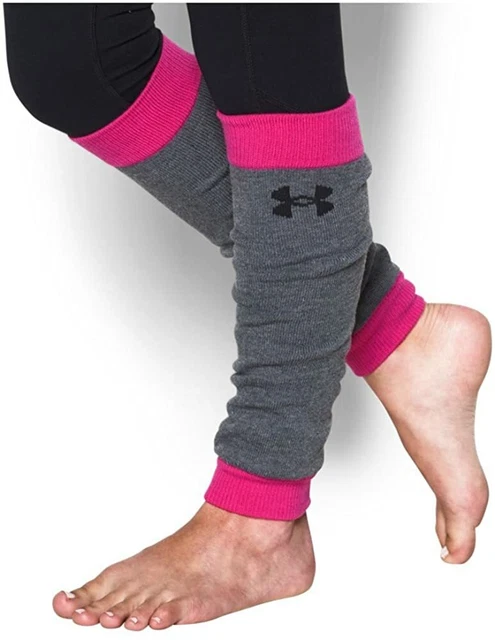 Under Armour Girls Dance Sport Leg Warmers Tropic Pink Grey - One Size - 2 Pairs