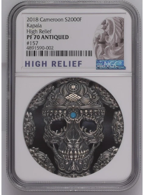 NGC MS70 Cameroon 2019 World Cultures Series Kapala 2oz Silver Coin 2000 Francs