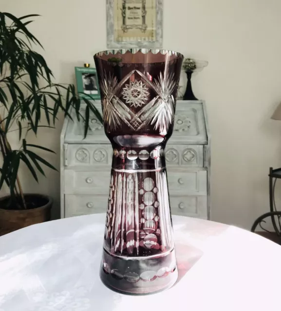 Antik Edel Johann Oertel Haida Art Déco Vase Glasvase Kristallglas Pokalvase
