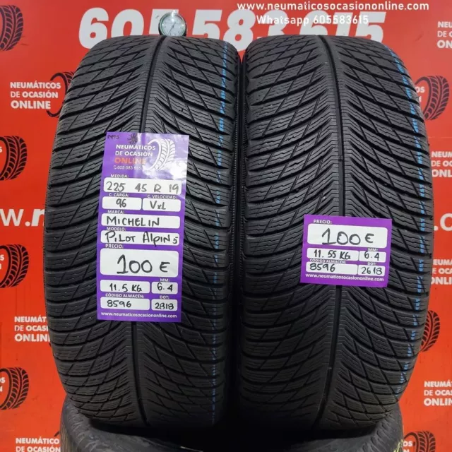 2x 225 45 R19 96V XL 6.4/6.4 MM Michelin Pilot Alpin 5 M+S Ref.8596