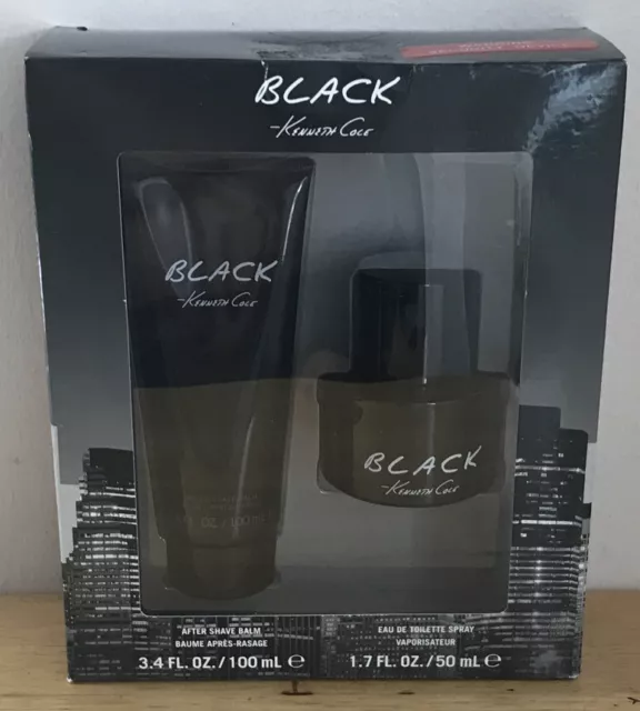 Kenneth Cole Black Set Eau de Toilette Spray 1.7oz After Shave Balm 3.4oz