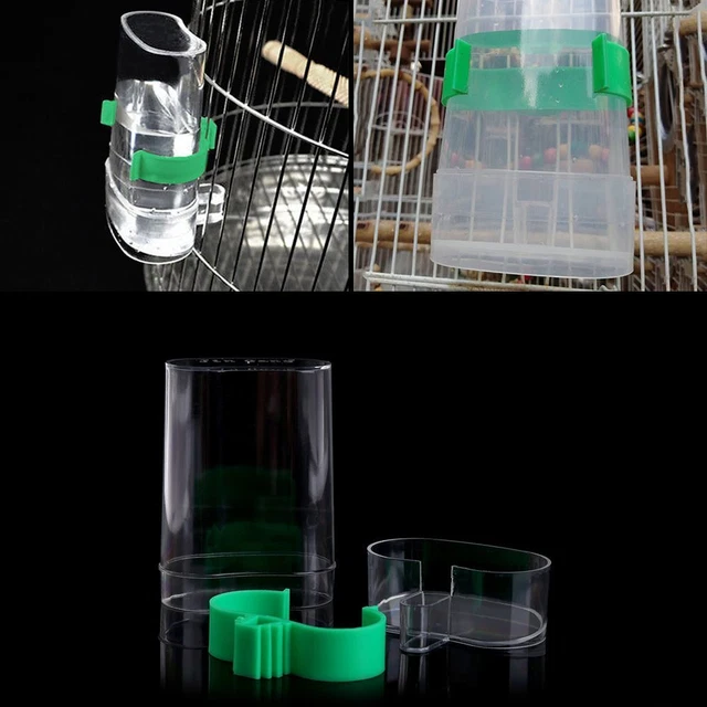 Automatic Pet Dispenser Food Store Water Feeding Cage Clip Bird Feeder Drinker