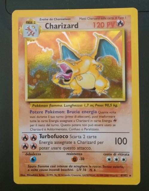 POKEMON CARD - Charizard - 4/102 Set Base - Holo ITA - Good+ EUR 253,00 ...