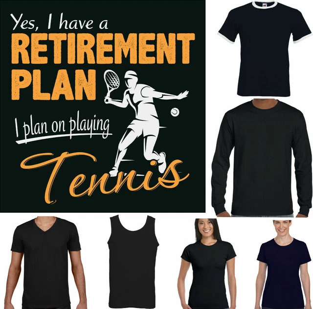 Tennis T-Shirt Uomo Divertente Racchetta Player Sfera Scarpe Top Corde Pensione