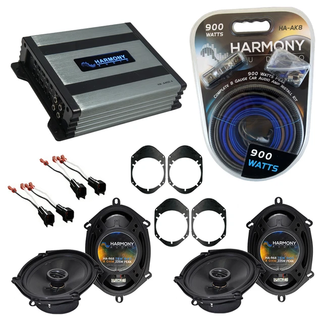 Mazda B-series Pickup 98-09 OEM Speaker Upgrade Harmony (2) R68 & HA-A400.4 Amp