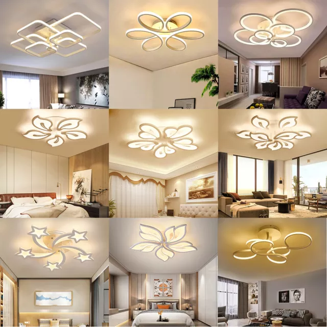 Modern Chandelier Lamp LED Ceiling Light Pendant Lights Dimmable with Remote