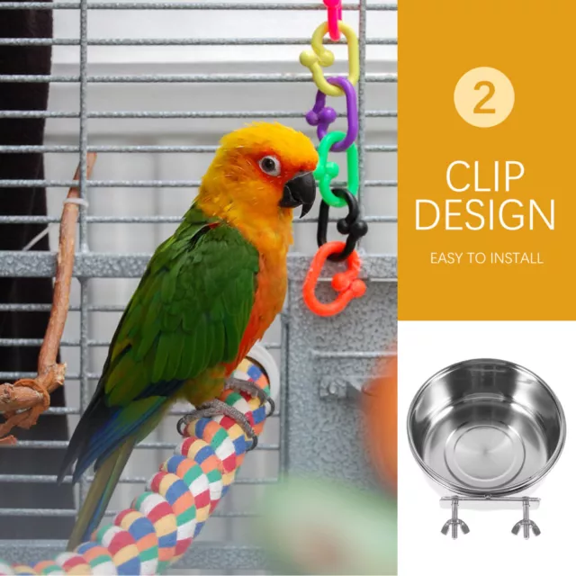 2pcs Bird Cage Feeding Cup Metal Food Cup for Small Pet-DH 2