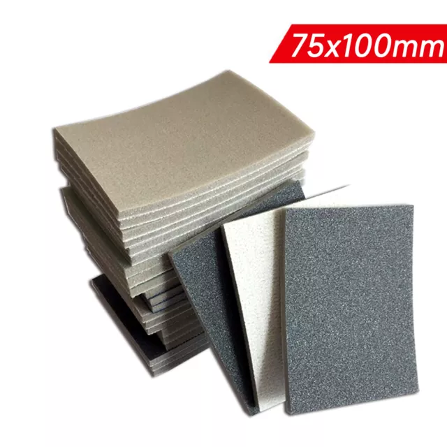 75x100mm Foam Sanding Block Wet/Dry Bodywork 300-3000 Grit Sandpaper Sponge Pads