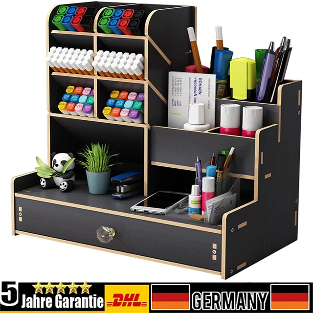 4-in-1 Organizer Aus Weizenstroh - Stiftehalter Mit Ladefunktion & USB-Hub