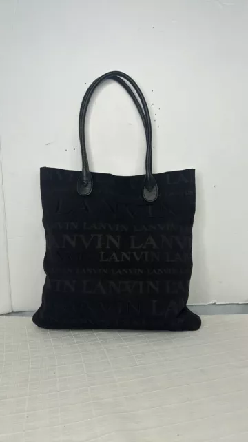 lanvin Monogram Canvas/leather tote bag 3