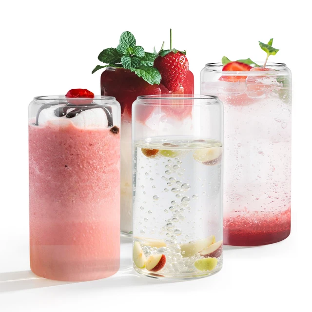 Gourde En Verre 16 Oz (environ 470 Ml) Avec Couvercle Et Paille - Nœud Papillon Rose - Pour Café, Smoothie, Eau - Cadeau Esthétique Pour Femme - 2