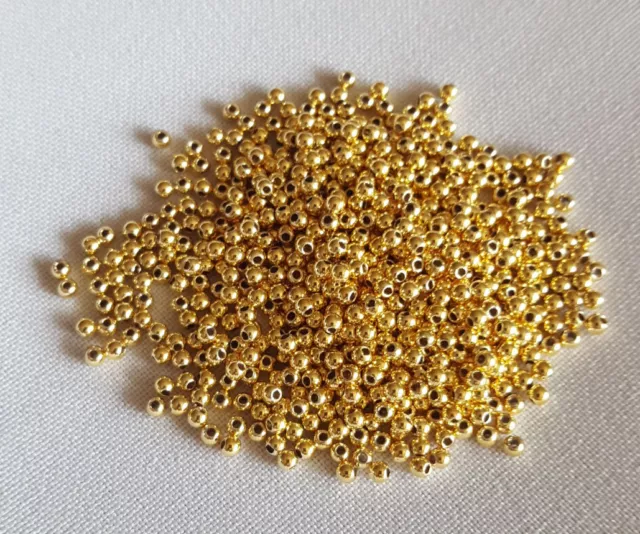 Metallic-Perlen Gold oder silber 2mm-8mm Top Qualität