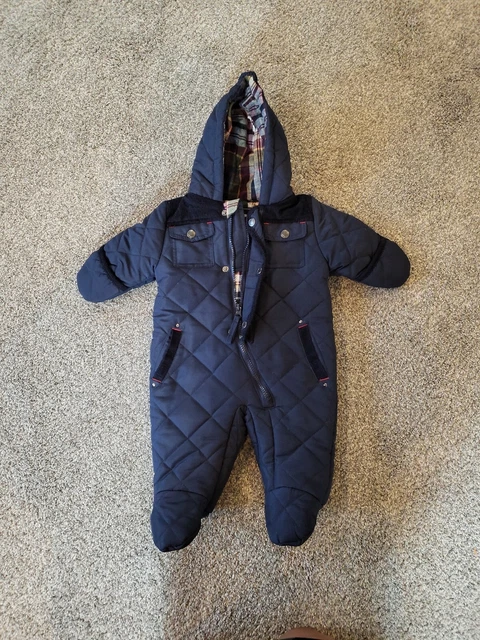 ROTHSCHILD Baby 3 / 6 month Infant Footed Snowsuit Hood Outerwear Blue
